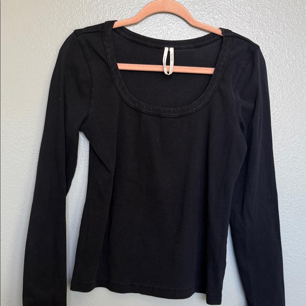 Anthropologie Elegant Black Long Sleeve Top